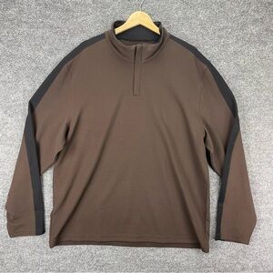 Alfani Men’s Quarter Neck Pullover Sweater Size XXL Brown Thick Knit Ribbed